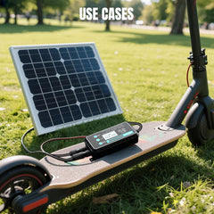 10A Waterproof Boost MPPT Solar Charge Controller – Step-Up Charger for 48V Golf Cart Battery, Electric Bike, Skateboard & Surfboard – Supports LiFePO4, Gel, Lead-Acid – IP65 Outdoor Solar Panel Kit