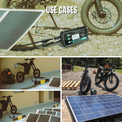 10A Waterproof Boost MPPT Solar Charge Controller – Step-Up Charger for 48V Golf Cart Battery, Electric Bike, Skateboard & Surfboard – Supports LiFePO4, Gel, Lead-Acid – IP65 Outdoor Solar Panel Kit
