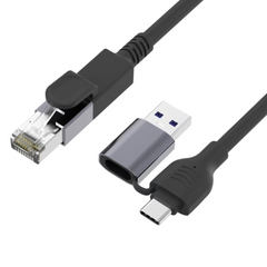 2-in-1 USB A & USB C to RJ45 Ethernet Cable