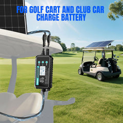 10A Waterproof Boost MPPT Solar Charge Controller – Step-Up Charger for 48V Golf Cart Battery, Electric Bike, Skateboard & Surfboard – Supports LiFePO4, Gel, Lead-Acid – IP65 Outdoor Solar Panel Kit