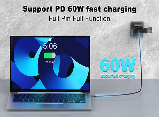 USB-C to HDMI+USB-C Screen Mirroring Cable